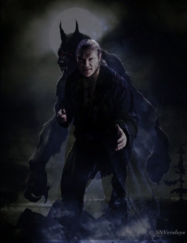 Man black coat knife wolf free wallpaper for mobile - medium preview image