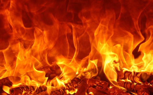 Fireplace flames red yellow orange free wallpaper for desktop - medium preview image