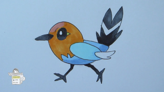 Blue orange bird black wings free wallpaper for desktop - medium preview image