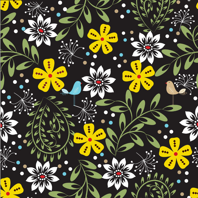 Black background yellow white flowers free wallpaper for tablet - medium preview image