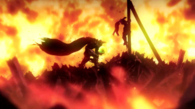 Man fire sky sword woman free wallpaper for desktop - medium preview image