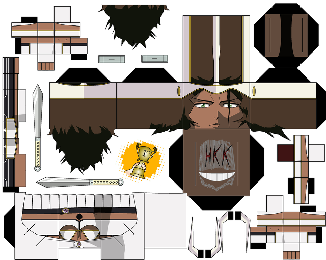 Paper model man sword armor free wallpaper for desktop - medium preview image