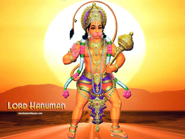 Hanumann desert sword sun painting free wallpaper for desktop - medium preview image