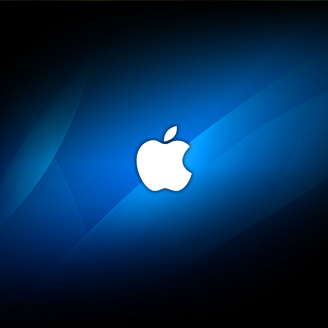 Blue apple logo dark background #3 free wallpaper for tablet - medium preview image