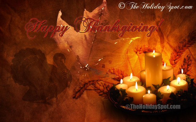 Thanksgiving turkey candles maple leaf free wallpaper for desktop - medium preview image