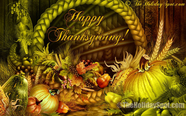 Thanksgiving cornucopia pumpkins basket autumn free wallpaper for desktop - medium preview image