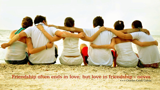 Beach group people ocean quote #2 free wallpaper for desktop - medium preview image