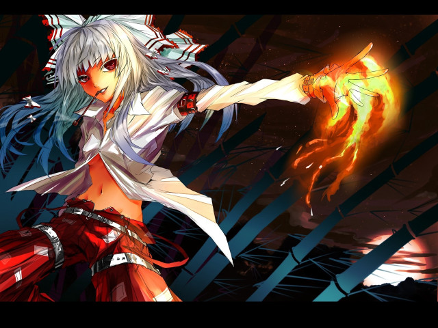 White hair woman sword in free wallpaper for desktop - medium preview image