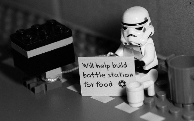Lego stormtrooper build battle station free wallpaper for desktop - medium preview image