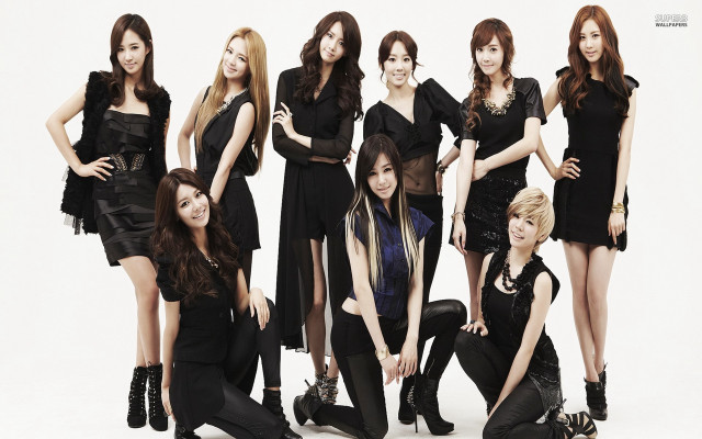 Women black dresses boots group free wallpaper for desktop - medium preview image