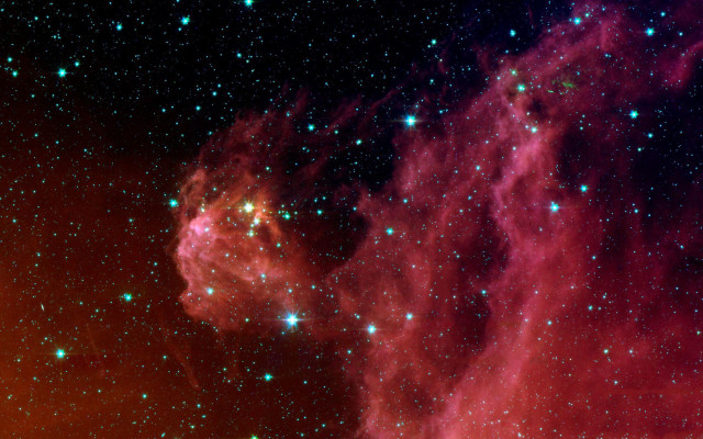 Red blue star cluster sky free wallpaper for desktop - medium preview image