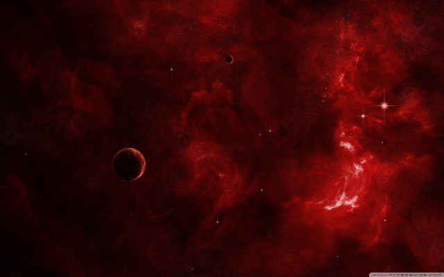 Red space scene red star free wallpaper for desktop - medium preview image