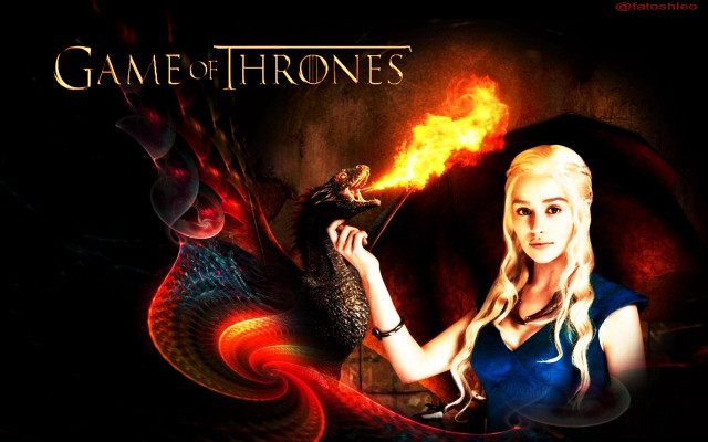 Woman holding wand dragon fireball free wallpaper for desktop - medium preview image