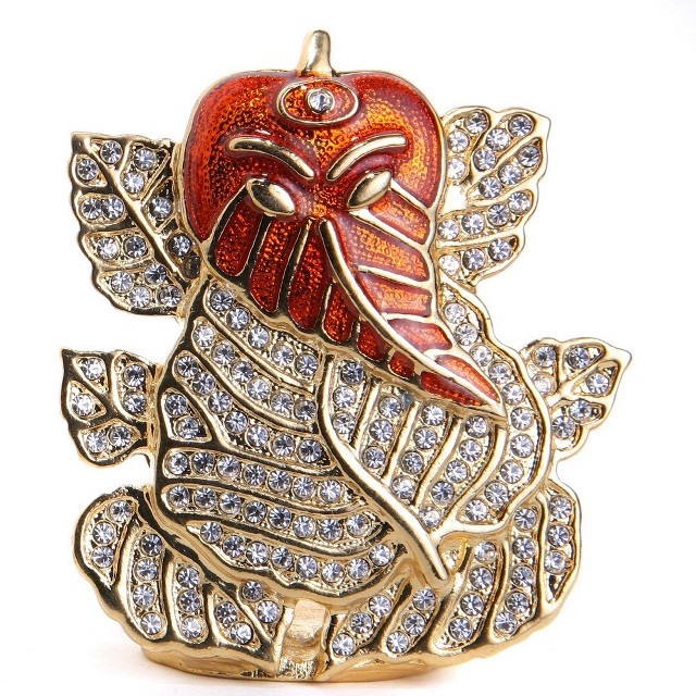 Red gold brooch leaf bird free wallpaper for tablet - medium preview image