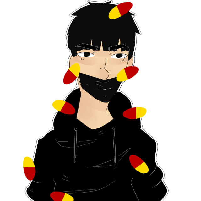 Man black face hoodie red free wallpaper for tablet - medium preview image