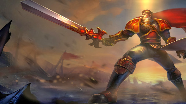Man red cape holding sword free wallpaper for desktop - medium preview image