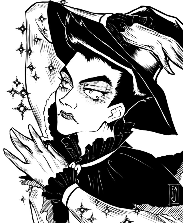 Man witches hat holding bat free wallpaper for mobile - medium preview image