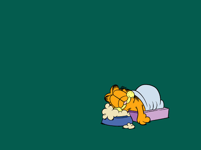 Cartoon cat sleeping box blanket free wallpaper for desktop - medium preview image
