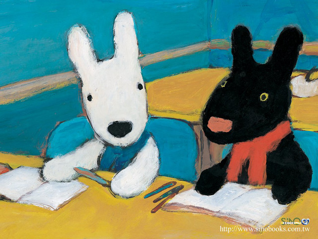 Dog rabbit table book fork free wallpaper for desktop - medium preview image