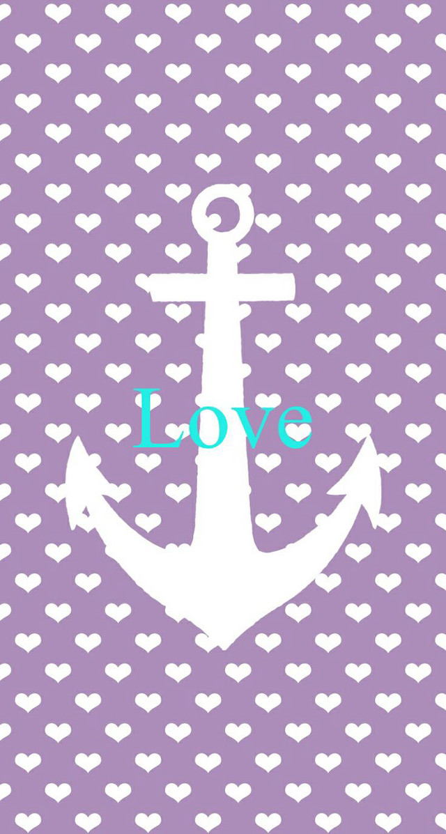 Purple anchor hearts love blue free wallpaper for mobile - medium preview image