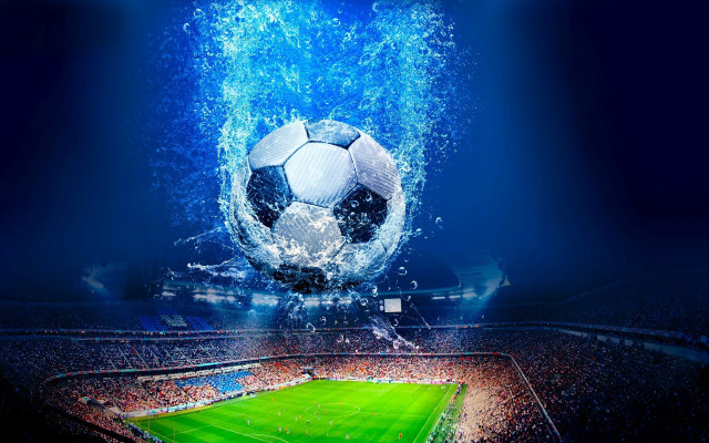 Soccer ball air stadium people free wallpaper for desktop - medium preview image