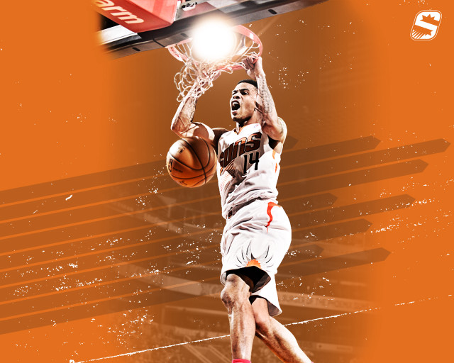 Basketball player dunking basketball hoop free wallpaper for desktop - medium preview image