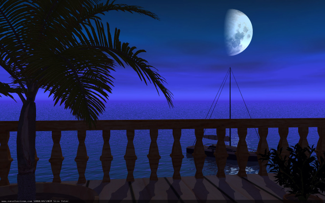 Boat night water full moon #2 free wallpaper for desktop - medium preview image