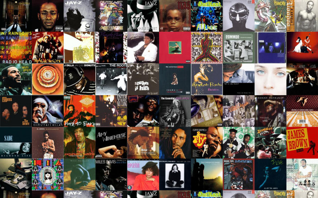 Black white collage people music free wallpaper for desktop - medium preview image