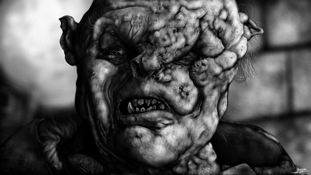 Creepy man hair eyes hands free wallpaper for desktop - medium preview image