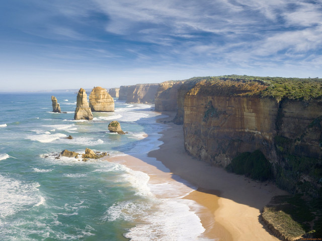 Beach cliff water waves crashing #4 free wallpaper for desktop - medium preview image