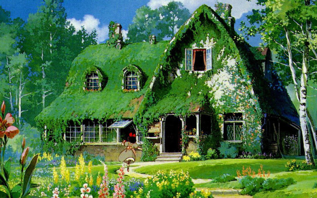 House green roof garden flowers free wallpaper for desktop - medium preview image