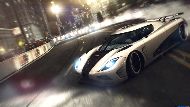 White sports car night city #5 free wallpaper for desktop - medium preview image