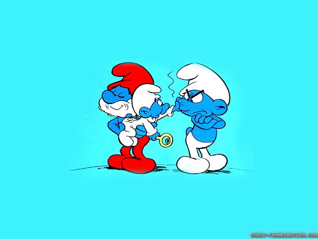 Cartoon character talking blue background free wallpaper for desktop - medium preview image