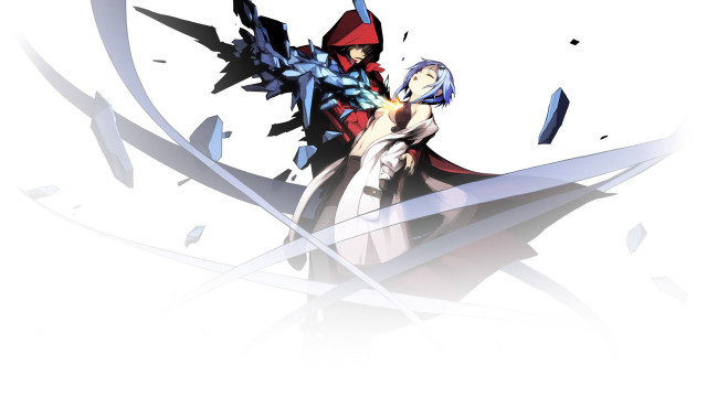 Anime couple white background blue #2 free wallpaper for desktop - medium preview image