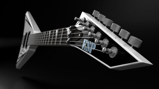 Guitar black background blue white #2 free wallpaper for desktop - medium preview image