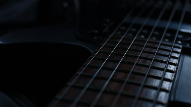 Guitar neck strings dark room free wallpaper for desktop - medium preview image