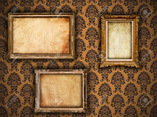 Old frames wall damask background free wallpaper for desktop - medium preview image