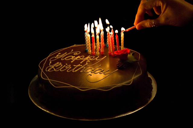 Birthday cake candles lighting happy free wallpaper for desktop - medium preview image