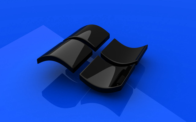 Black object blue background shadow free wallpaper for desktop - medium preview image
