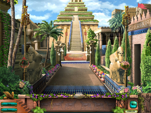 Large building staircase statue plants free wallpaper for desktop - medium preview image
