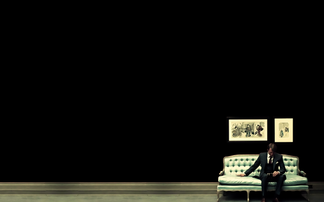 Woman couch dark room black free wallpaper for desktop - medium preview image
