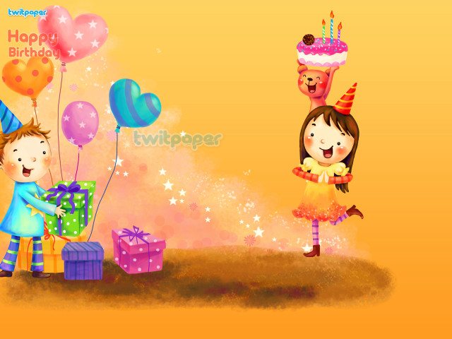 Child birthday cake girl present free wallpaper for desktop - medium preview image