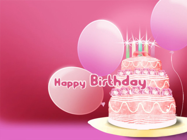 Birthday cake balloons happy birthday free wallpaper for desktop - medium preview image