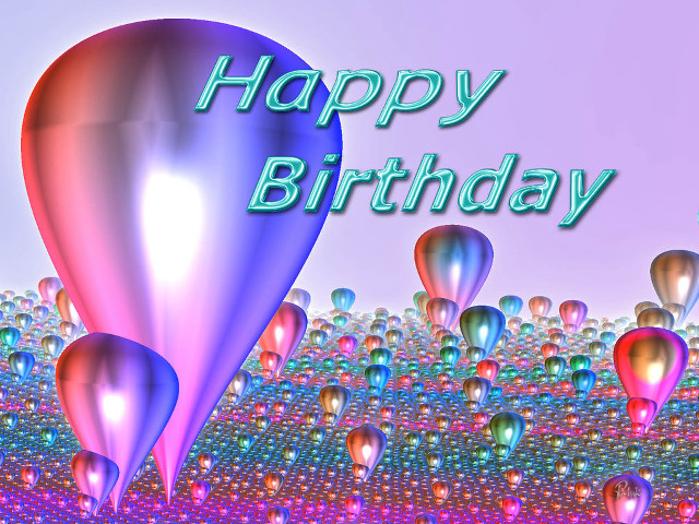 Birthday card colorful balloons happy free wallpaper for desktop - medium preview image