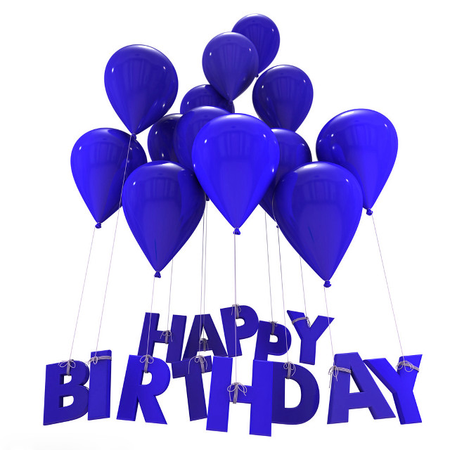 Balloons floating happy birthday blue free wallpaper for tablet - medium preview image