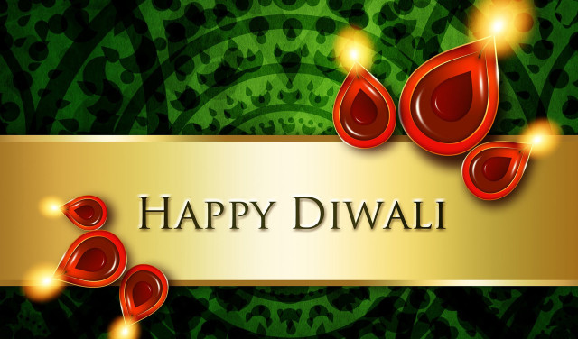 Happy diwali background gold ribbon free wallpaper for desktop - medium preview image