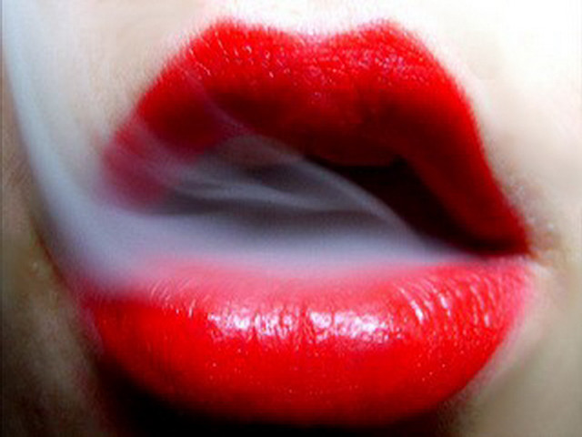 Woman lips red white stripe free wallpaper for desktop - medium preview image