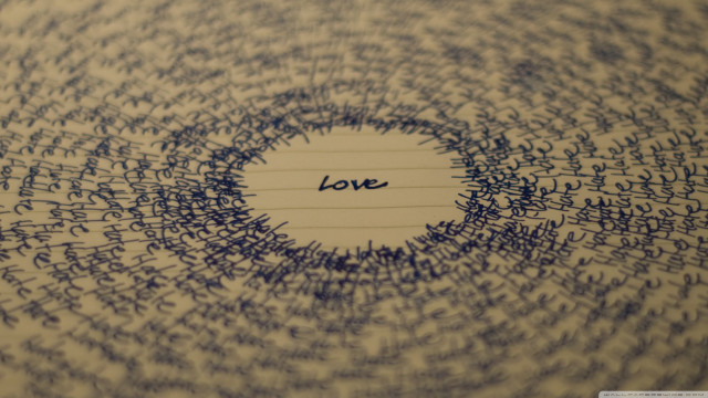 Spiral writing love circle paper free wallpaper for desktop - medium preview image