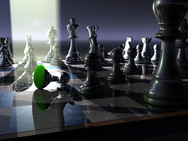 Large chess board green pawn #2 free wallpaper for desktop - medium preview image