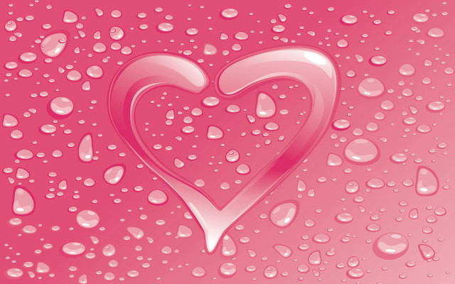 Heart shaped water droplet pink free wallpaper for desktop - medium preview image